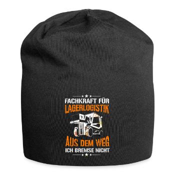 Fachkraft für Lagerlogistik Staplerfahrer bremse - Jersey-Beanie - Schwarz - Vorne