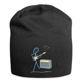 Power Guitar Stick Figure Music Amplificateur Son - Bonnet en jersey - noir - Devant