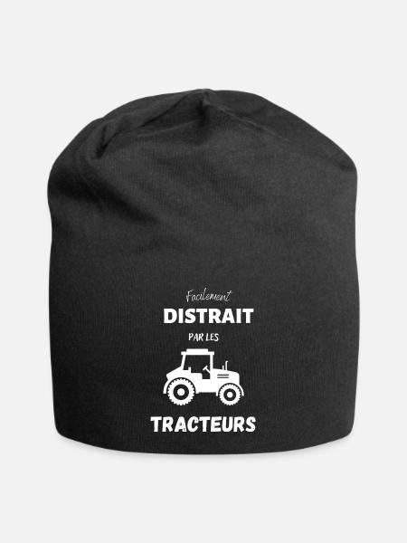 Facilement distrait par les tracteurs. - Bonnet en jersey - noir