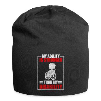 Behinderung Rolli Fahrer Sarkasmus - Jersey-Beanie - Schwarz - Vorne