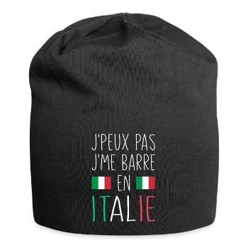J'peux Pas J'me Barre En Italie - Bonnet en jersey - noir - Devant