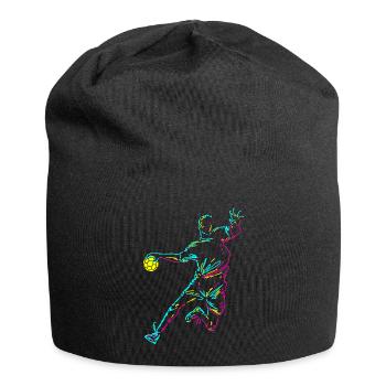 Handball Spieler Stürmer Sprungwurf Torwart - Jersey-Beanie - Schwarz - Vorne
