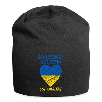 Schleswig-Holstein Solidarität Ukraine Friede - Jersey-Beanie - Schwarz - Vorne