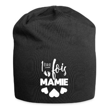 Première fois mamie - Bonnet en jersey - noir - Devant