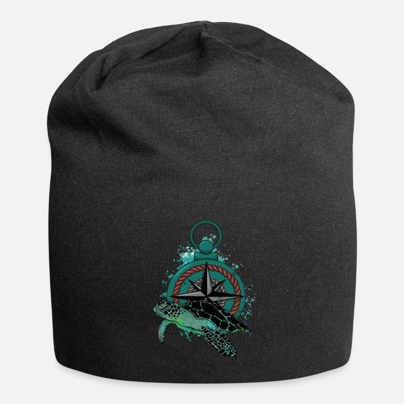 Turtle Compass - Jersey-Beanie - Schwarz