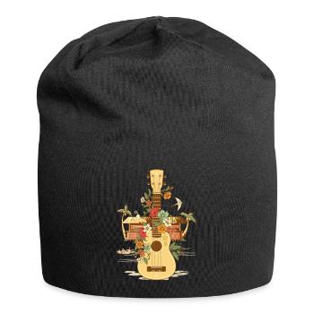 gelbe Ukulele Naturmusik Klassische Tiermusik - Jersey-Beanie - Schwarz - Vorne