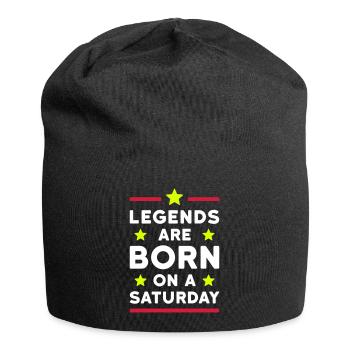 Legends are born on a Saturday (lines, stars) - Jersey Beanie - black - Front