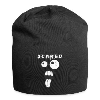 Graphique drôle et effrayé - Bonnet en jersey - noir - Devant