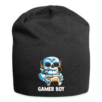 Zocken Jungs Skelett - Computer Spiele Videospiele - Jersey-Beanie - Schwarz - Vorne