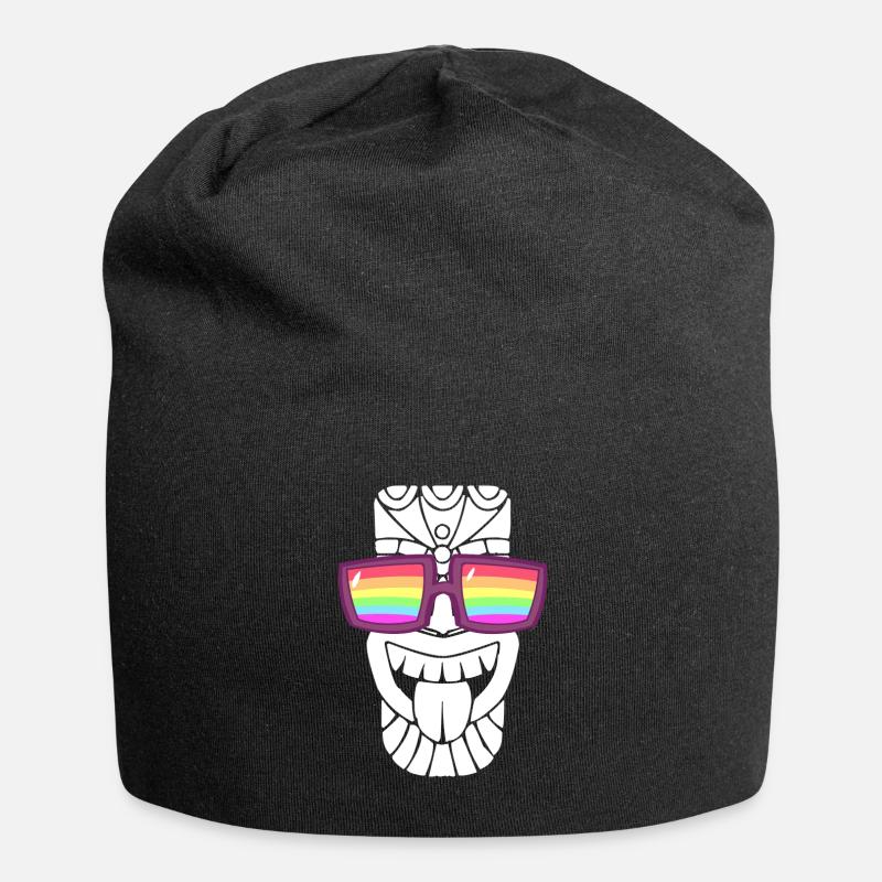Sunglasses with rainbow flag - Jersey Beanie - black