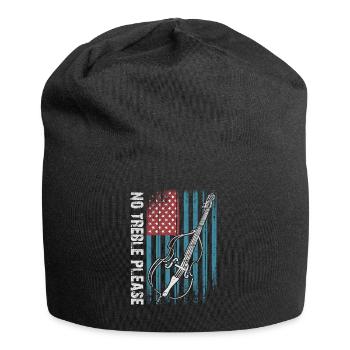 More bass - no treble - double bass with flag - Jersey Beanie - black - Front