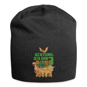 Achtung ich bin Drei - Jersey-Beanie - Schwarz - Vorne