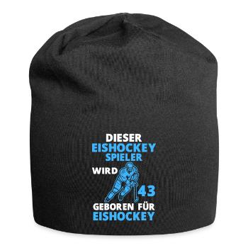 Eishockeyspieler 43 Jahre Eishockey 43 Geburtstag - Jersey-Beanie - Schwarz - Vorne