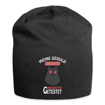 Meine Geduld ist auf negativ getestet Katze Spruch - Jersey-Beanie - Schwarz - Vorne