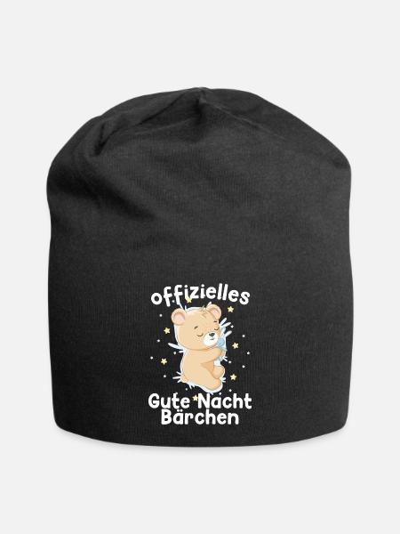 Gute Nacht Bär Hase Geschenk - Jersey-Beanie - Schwarz