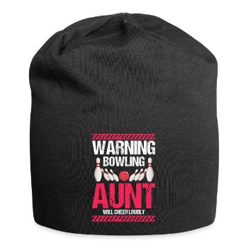 Avertissement Bowling Tante Va Applaudir Bruyamment Rétro - Bonnet en jersey - noir - Devant