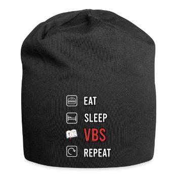 Eat Sleep VBS Repeat Bible School Jesus Christ - Jersey Beanie - black - Front