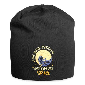 Space Shuttle Schwerelos Stern Planet - Jersey-Beanie - Schwarz - Vorne