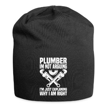 Funny Plumber Sayings | Artisan Gift Idea - Jersey Beanie - black - Front