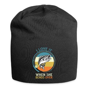 Pêcher Pêcheur Canne à pêche - Bonnet en jersey - noir - Devant