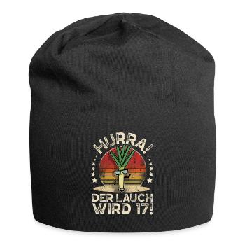 17. Geburtstag Hurra Der Lauch Wird 17 - Jersey-Beanie - Schwarz - Vorne