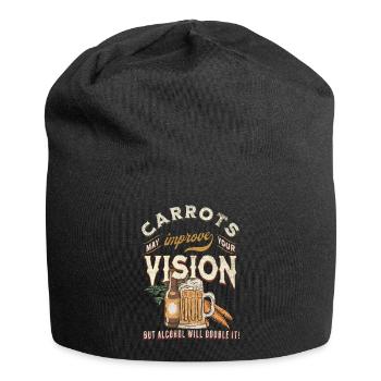 Carrots may improve Vision Alcohol will double it - Jersey-Beanie - Schwarz - Vorne
