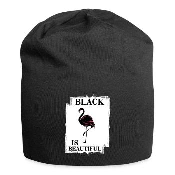 black flamingo prefer black black beautiful - Jersey Beanie - black - Front