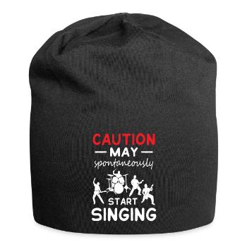 Caution May Start Singing - Jersey-Beanie - Schwarz - Vorne