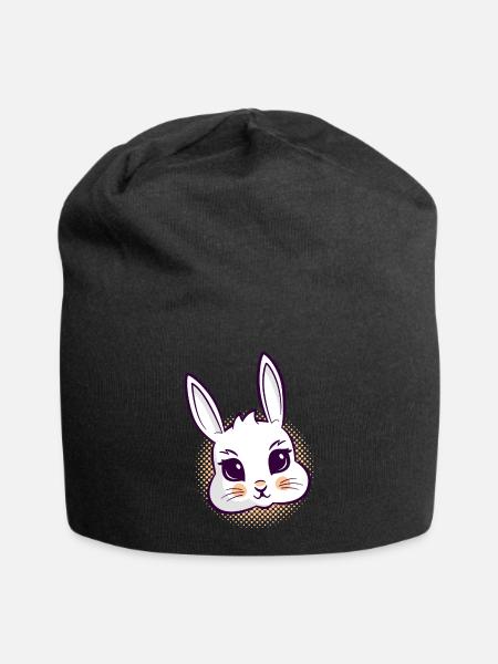 Hasenkopf - Jersey-Beanie - Schwarz