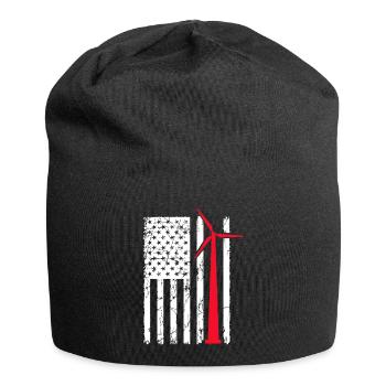 usa flag wind turbine Design for a usa enthusiast - Jersey-Beanie - Schwarz - Vorne