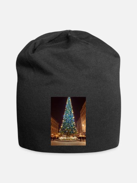Grand arbre de Noël - Bonnet en jersey - noir