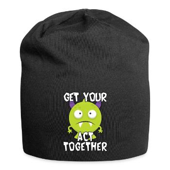 Reißen Sie sich zusammen - Jersey-Beanie - Schwarz - Vorne