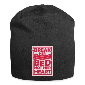 break her bed Zitat - Jersey-Beanie - Anthrazit - Vorne