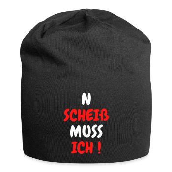 N SCHEIß MUSS ICH - Jersey-Beanie - Schwarz - Vorne