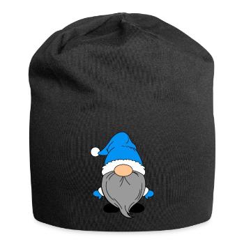 Kleiner Weihnachtsmann Blau - Jersey-Beanie - Schwarz - Vorne