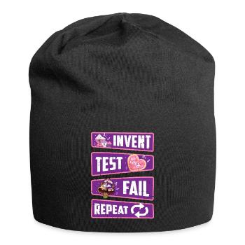 Invent, test, fail, repeat - Jersey Beanie - black - Front