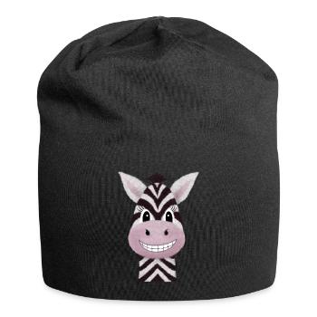 Süßes Zebra - Jersey-Beanie - Schwarz - Vorne