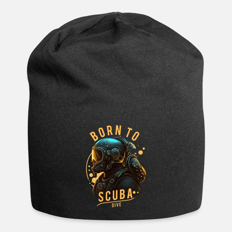 Born to Scuba Dive - Taucher, Spruch, Geschenkidee - Jersey-Beanie - Schwarz