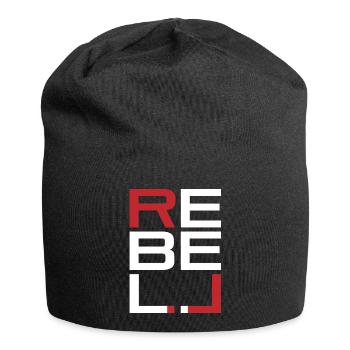 REBELL weiß-rot - Jersey-Beanie - Schwarz - Vorne