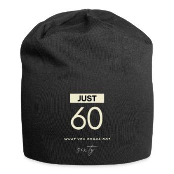 JUST 60 Design for the 60th Birthday 1963 - Jersey Beanie - black - Front