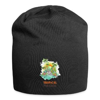 Tropisches Paradies - Jersey-Beanie - Schwarz - Vorne