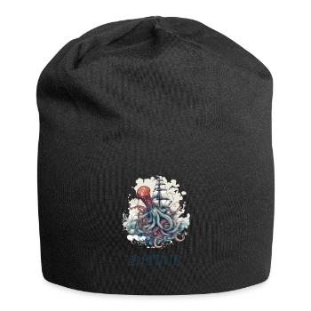 Combat de pieuvres - Bonnet en jersey - noir - Devant