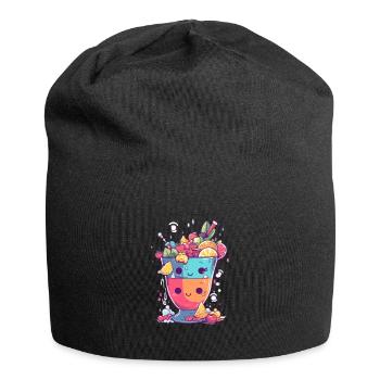 Cocktail kawaii 3 - Bonnet en jersey - noir - Devant