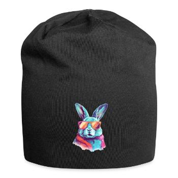 Tom the spectacled rabbit - Jersey Beanie - black - Front