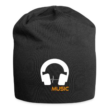 Musikwellen-Headset-Logo - Jersey-Beanie - Schwarz - Vorne
