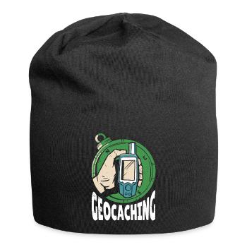 Geocaching GPS coordinates Hobby - Jersey Beanie - black - Front