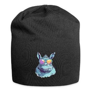 Rina das Nashorn - Jersey-Beanie - Schwarz - Vorne
