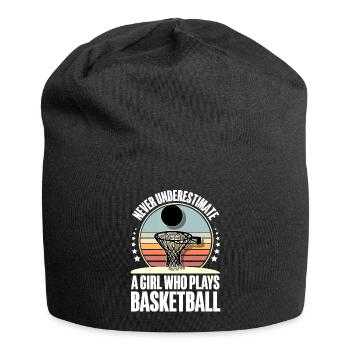 Basketball Basketballerin Frauen - Jersey-Beanie - Schwarz - Vorne