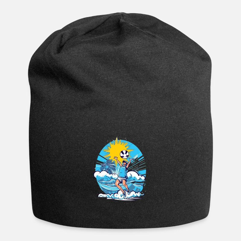 Jack at beach volleyball - Jersey Beanie - black