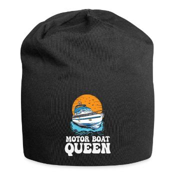Pontoon Queen Motorboating Boat Parade Motor Boat - Jersey Beanie - black - Front